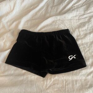 Black Velvet Shorts with Logo